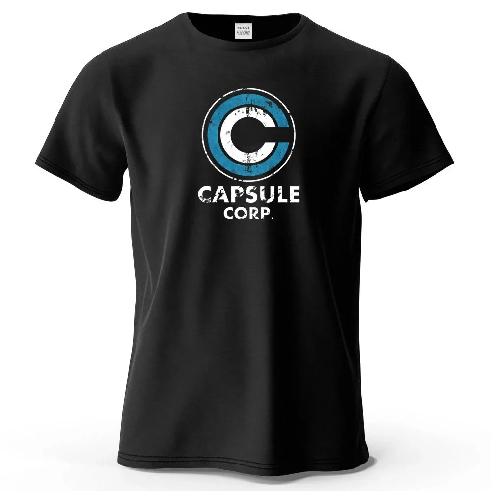 S-4XL Capsule Corp Cotton Funny Printing Japan Anime Men T Shirt Tee Summer Streetwear Tops Fashion Brand Tshirt Clothing
