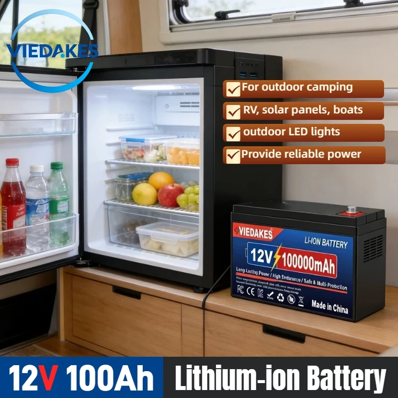 

Heavy-Duty 12v lifepo4 battery 100Ah Rechargeable Battery with BMS for RV Solar Camping Off-Grid Backup