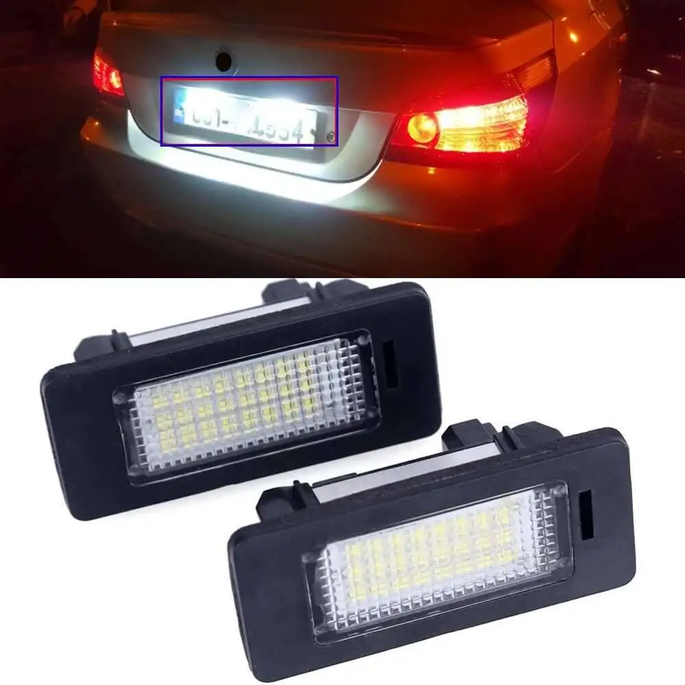 Luz de matrícula de coche sin errores, lámpara LED de placa de número para E90 E91 E92 E93 E82 E88 E39 E60 F10X5 E70 X6 E71
