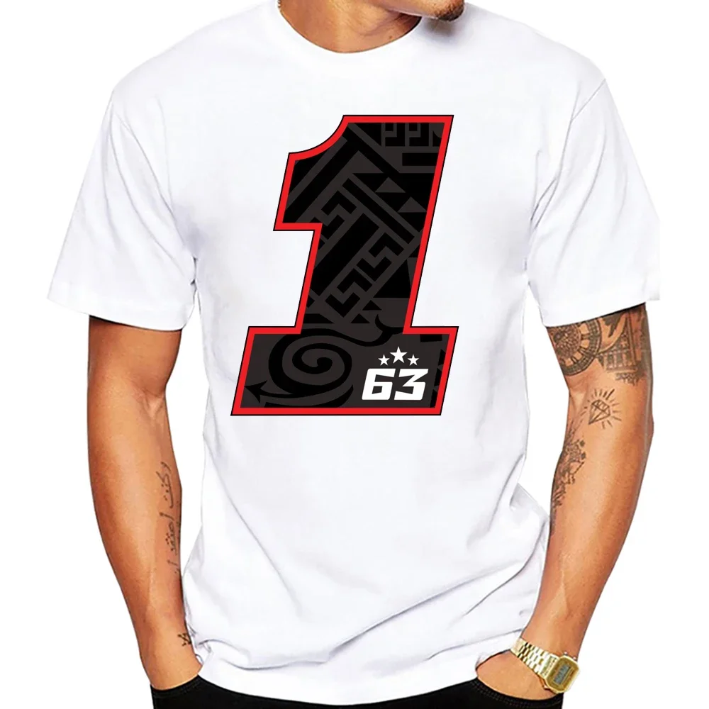 63 3 Stars Francesco Pecco Bagnaia GP Race PECCO 1 Riding T-Shirt Hip Hop Boy Casual T shirts Men Motorcycle Sport White Tees