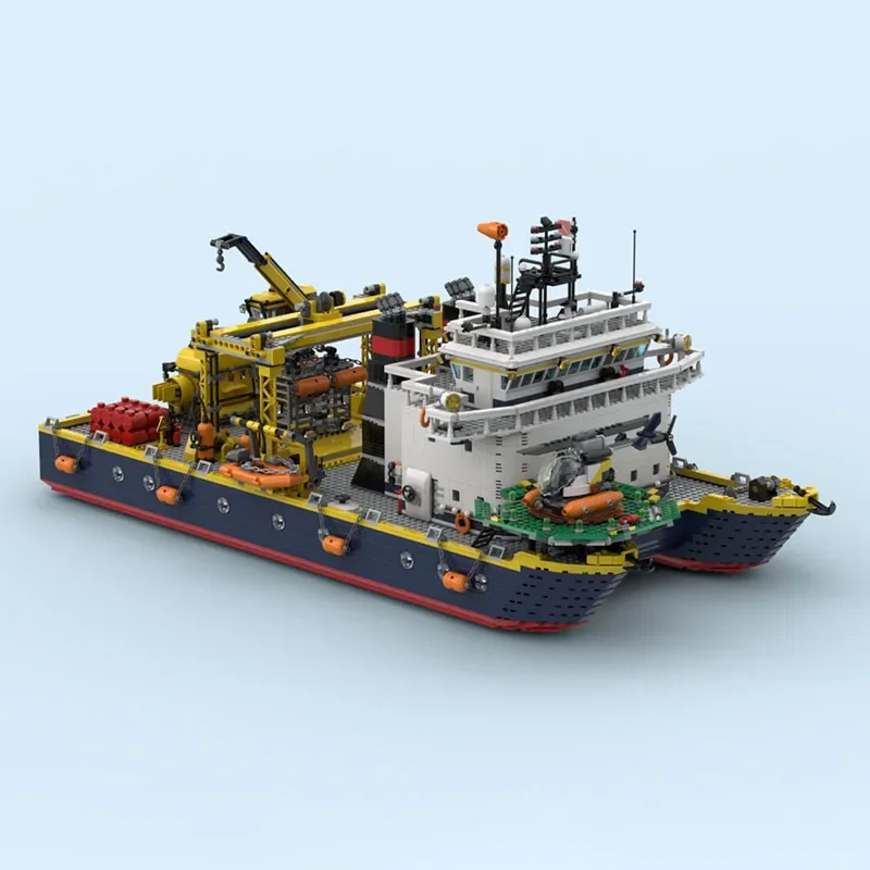 Moc Modell Ziegel Doppel Körper Forschung Schiff Technologie Modulare Bausteine Geschenk Weihnachten kinder Spielzeug DIY Set Montage