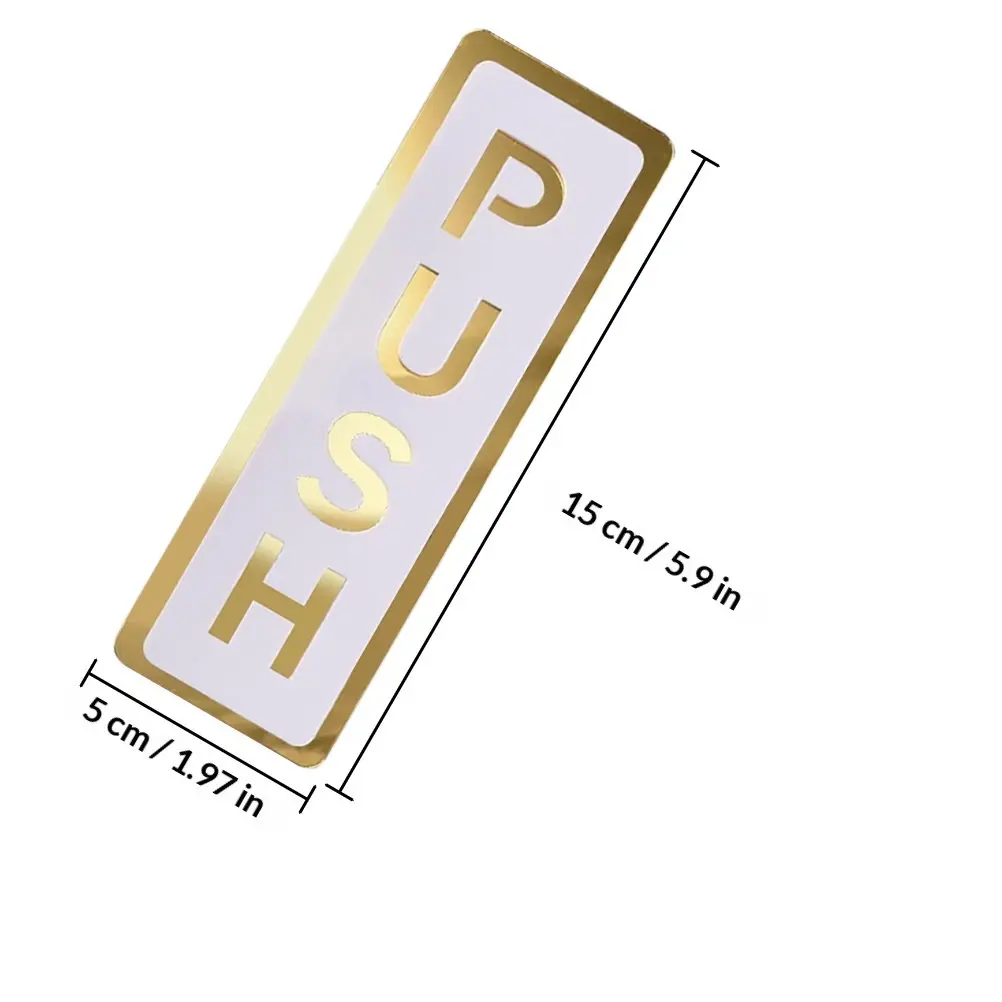 2Pcs Double Layer Acrylic Push Pull Door Signs Mirror Finish Door Indication Stickers for Glass Store Entrance Business Label