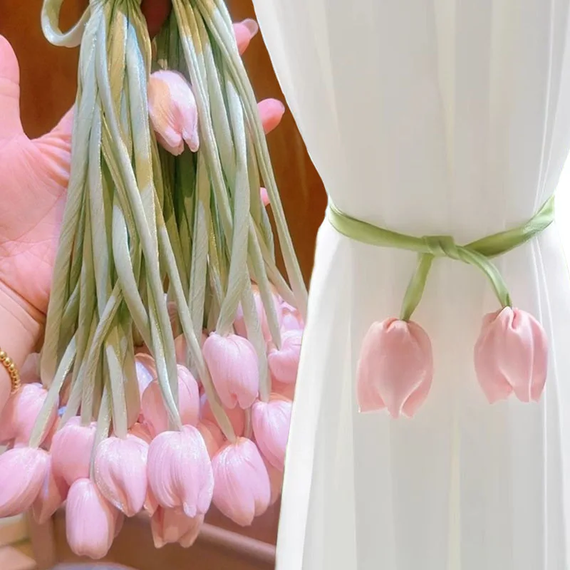 

New Tulip Shoe Laces Charms Colorful 3D Flowers DIY Accessories for Cake Clothes Dresses Hairband Home Accessories Decoration