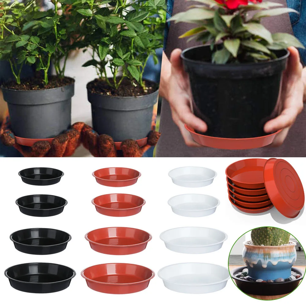 3Pcs Plant Saucer 4/6/7/8/10inch Drip Trays Plastic Tray Saucers Indoor Outdoor Garden Round Flower Pot