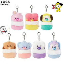 Anime Cartoon Cooky Tata Chimmy New Plush Doll Keychain Kawaii Bt21Pp Cotton Filling Couple School Bag Pendant Children's Gift