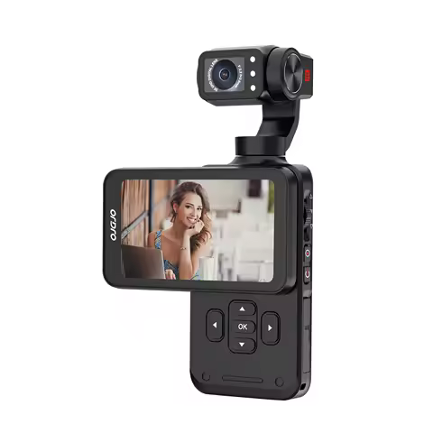Ordro M5 Vlog Action Pocket Camera 5K Videocamera digitale anti-vibrazione a 3 assi Schermo da 3,5" Tracciamento facciale Visione notturna IR