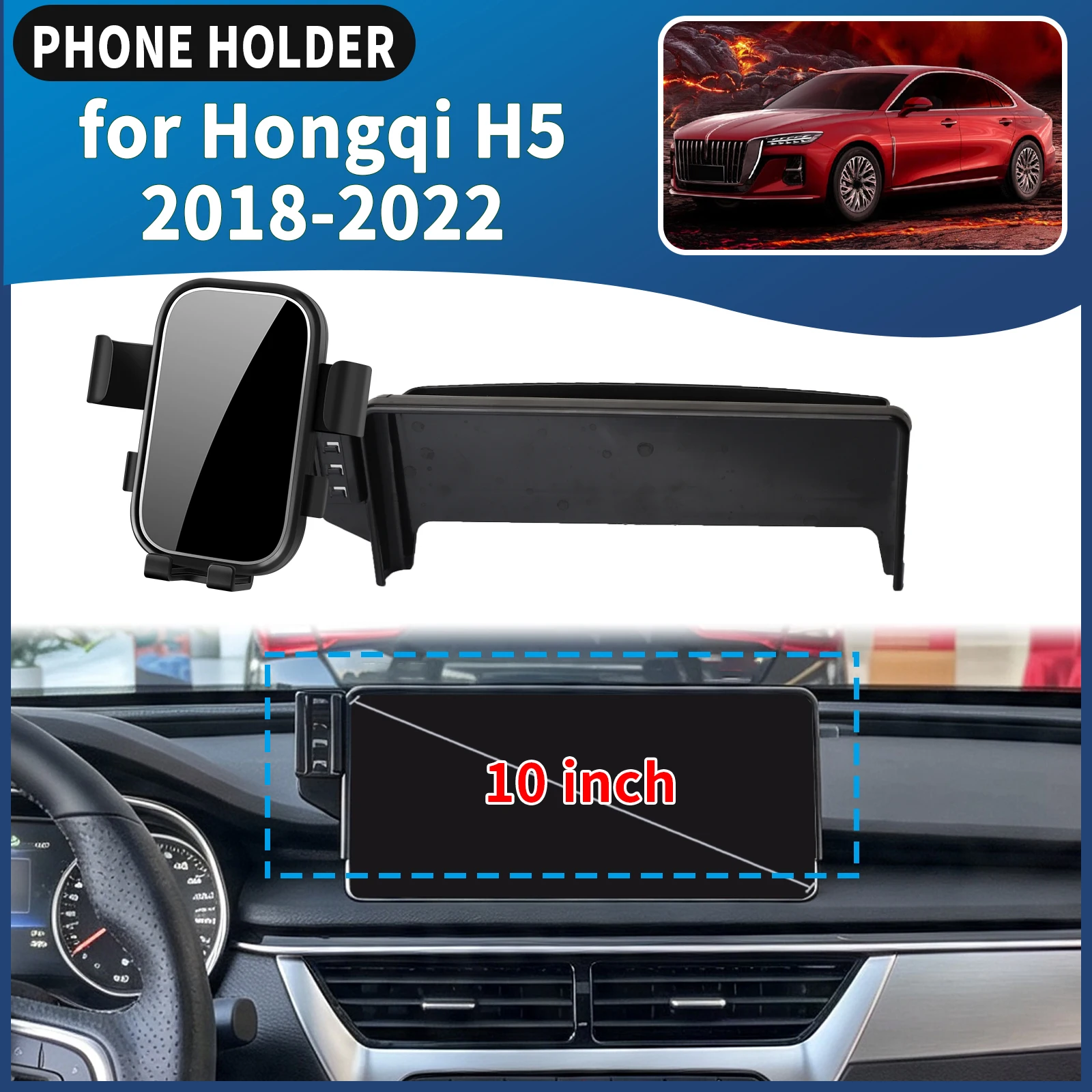 for Hongqi H5 10inch 2018-2021 2022 LHD Car Phone Holder Mount Vehicle-Specific GPS Navigation Easy Installation accessoires