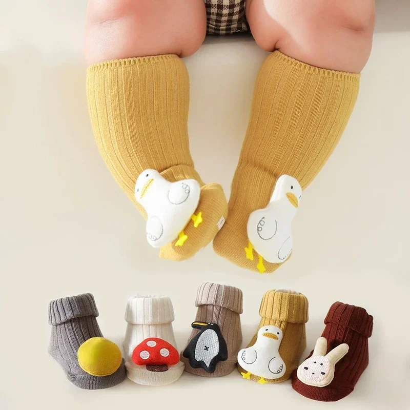 Spring Autumn Children Baby Girls Boys Cotton Mid Calf Socks Home Trampoline Socks Kids Toddler Floor Sport Non-slip Long Socks