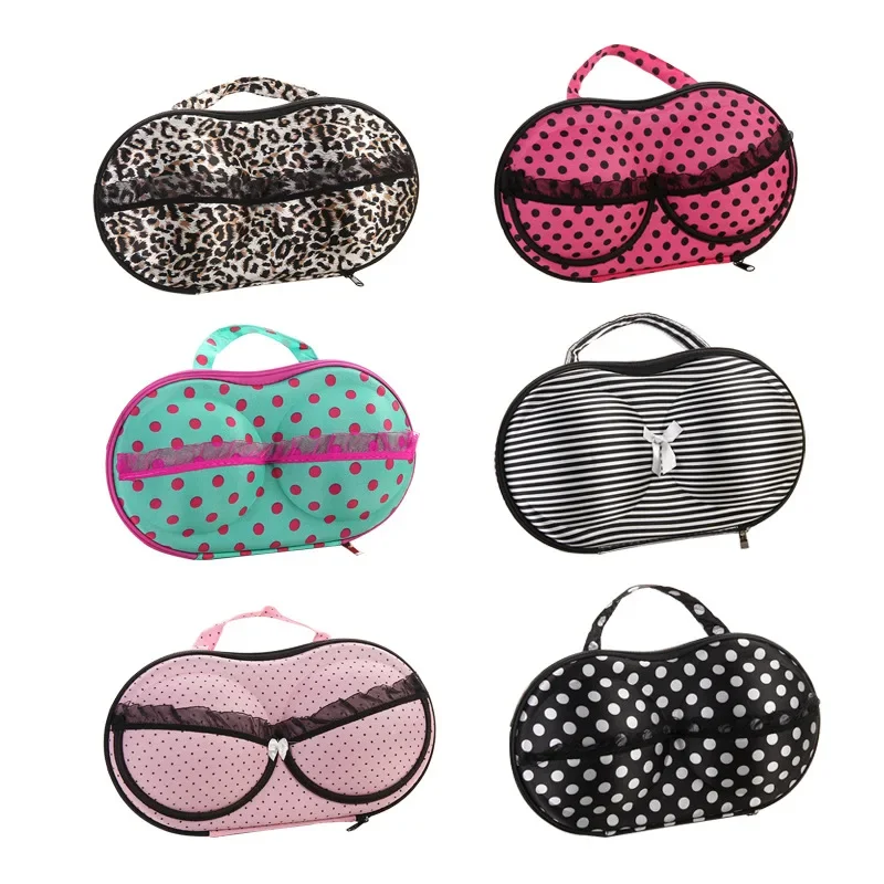 Hard Shell Bra Storage Box Portable Travel Lingerie Organizer Anti-deformation EVA Underwear Bag with Zipper and Handle