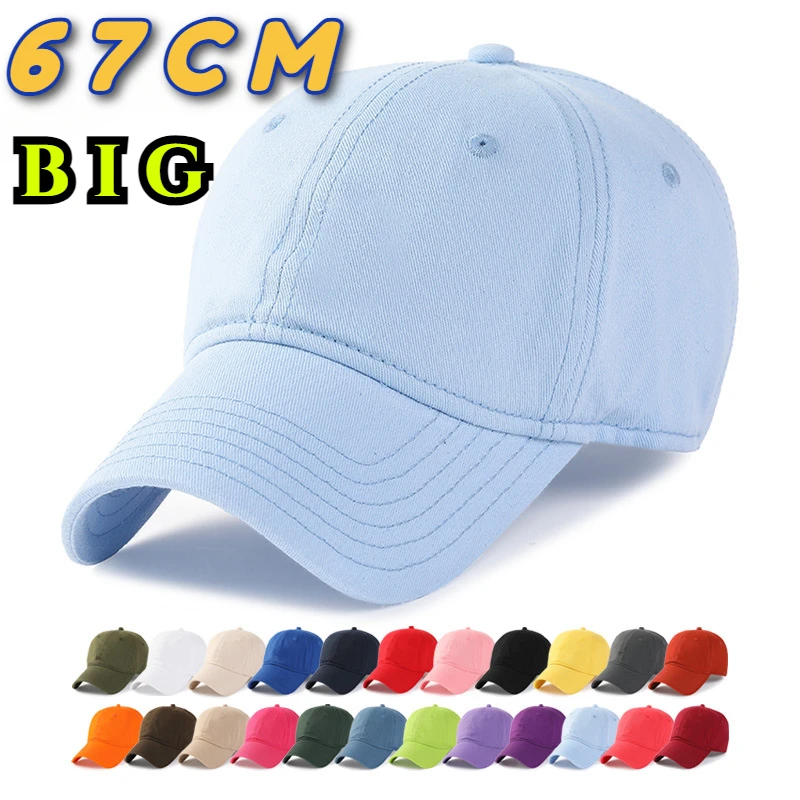 Super Large Big 63-67cm Baseball Caps Men's Oversize Big Head Snapback Caps Women Versatile Sun Hat Cotton Soft Top Trucker Hat