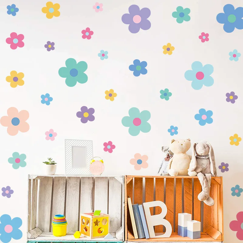 

Богемное растение и цветок, украшение на стену для детского сада, классной комнаты, наклейка на стену, ПВХ, самоклеящаяся ромашка, сделай сам, наклейка на окно