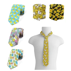 Kreskówka kaczka 3D krawat z nadrukiem unisex 8cm żółty nowość krawat modny krawat biznesowy męski unikalne akcesoria prezent na przyjęcie weselne