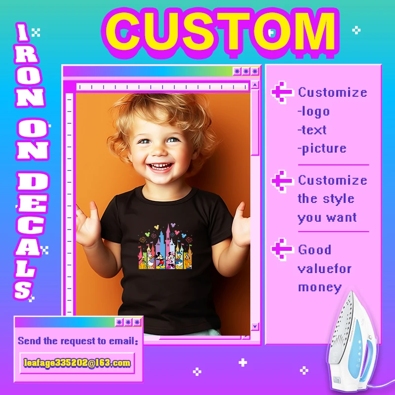 Custom Chest badges Text Picture Thermal stickers on clothes Heat-Sensitive Patches Heat Vinyl Ironing Stickers Decor