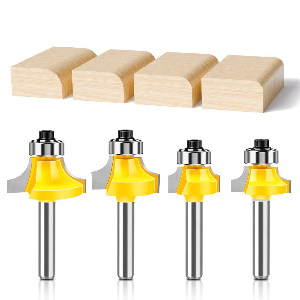 1PC 6MM Shank Milling Cutter Wood Carving Corner Round Over Router Bit with BearingMilling Cutter Wood Woodwork  Carbide