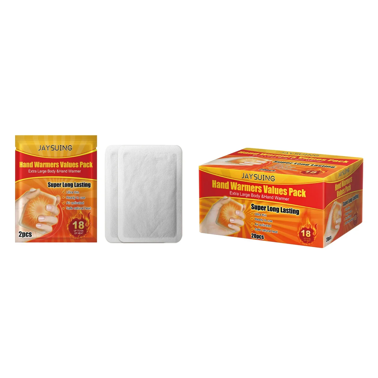 2/20pcs Disposable Hand Warmer Self-Adhesive Heat  Disposable Warmer Pack Safe Cold-proof Warming Travel Camping Hiking Skiing