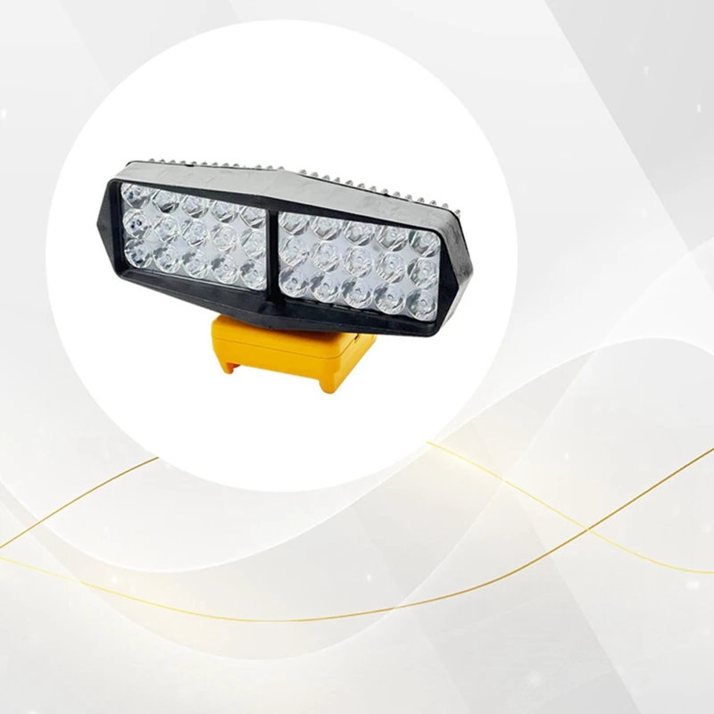 Lámpara de trabajo de 30 LED, linterna, foco, Banco de energía USB y tipo C con protección de bajo voltaje para batería de litio Dewalt
