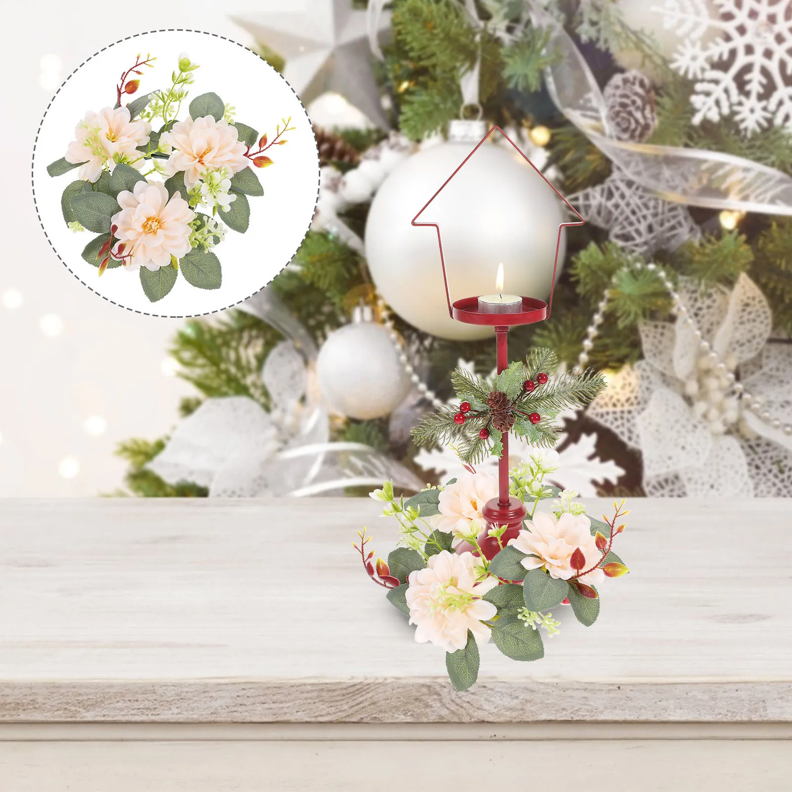 

Floral Rings Wreath Simulation Flower Decor for Wedding Supplies Tabletop Wreath Rings for Decor Events