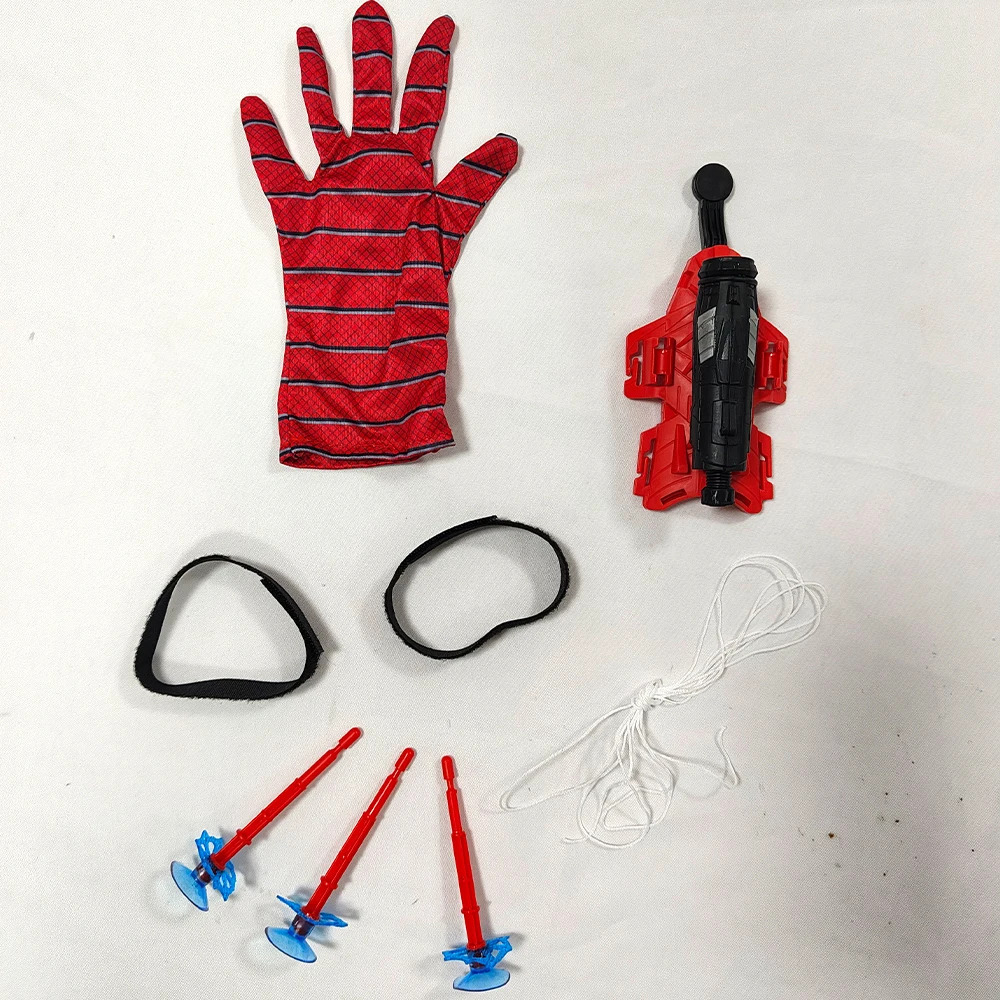 Avengers Spiderman Launcher Gloves Web-Shooter Superhero Projectile Launcher Bouncing Gloves Birthday Gifts Carnival Game Prop