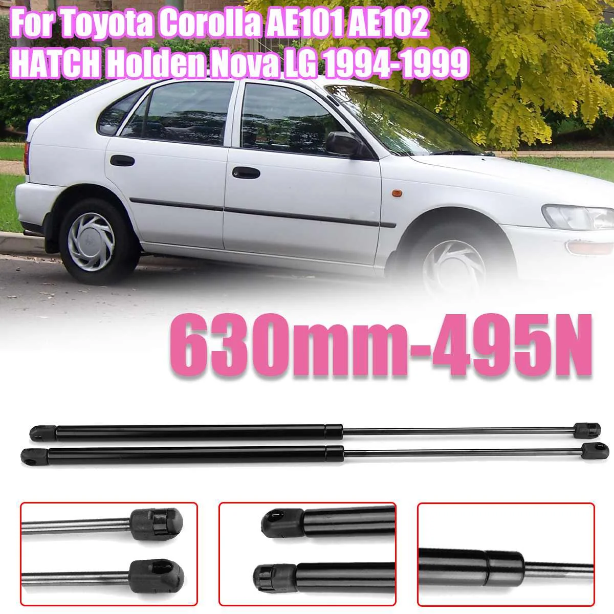 2pcs Tailgate Boot Gas Struts Gas Spring for Toyota Corolla AE101 AE102 HATCH for Holden Nova LG 1994-1999