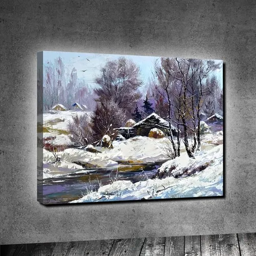 Decobritish Oil Painting Woods Snow One-Piece Canvas Print 50x70 cm