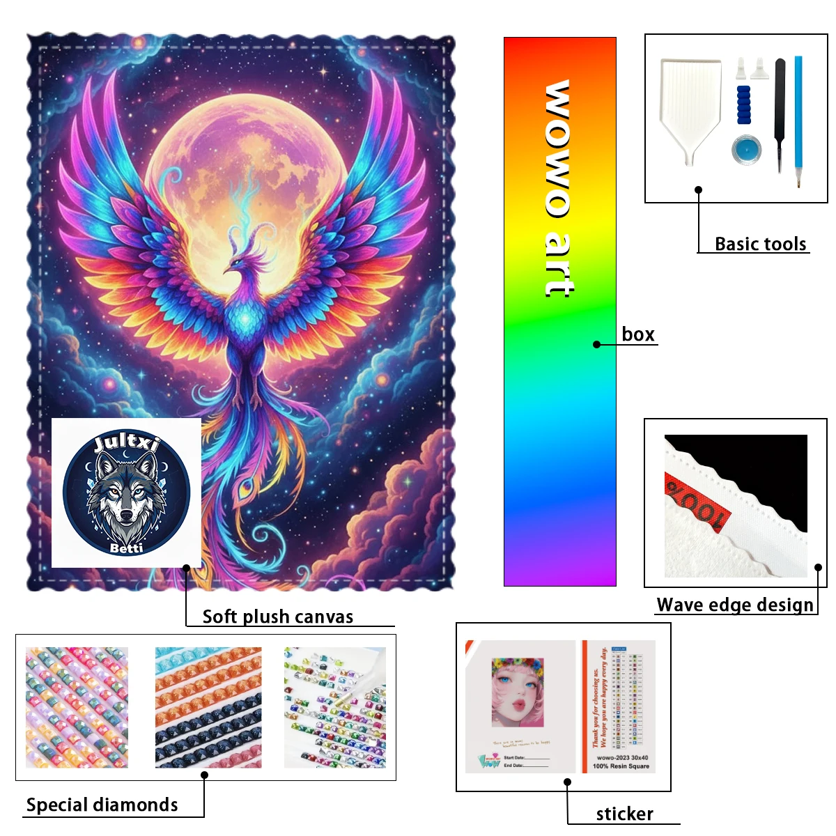 

【Betti_ Diamond Art】Phoenix Bird Crystal AB Rhinestone FD Rhinestone Perfect Resin Diamond