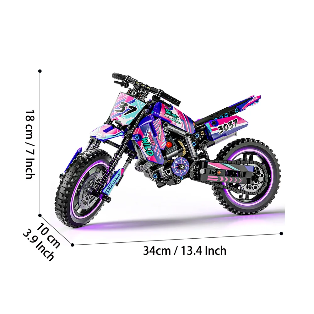 Technisches Motorrad-Spielzeug-Baukasten-Set STEM-Konstruktionskit für Jungen, Mädchen und Erwachsene Sammelbare Motorradmodelle – Detail 12
