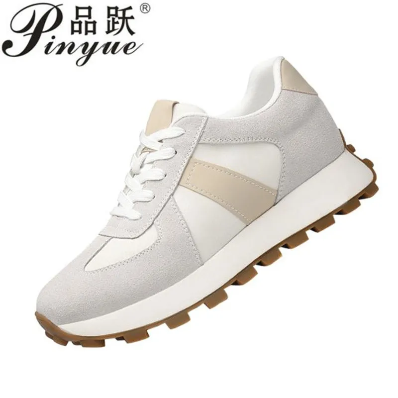 

Мужские повседневные кроссовки 3 см, 6 см, 8 см, мужская обувь из коровьей замши, увеличивающая рост, мужская спортивная обувь с подъемом 37-44