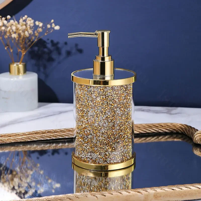 Light Luxury Flash Diamond Soap Bottle Creative Soap Dispenser Shower Gel Shampoo Dispenser Bottle Home Bathroom Accessories