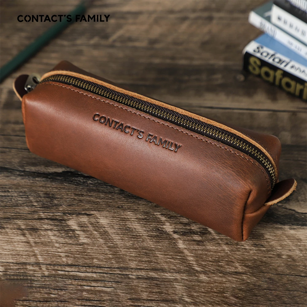 

Retro Leather Pencil Case High Capacity Business Pencil cases For Kids Girl Boy School Office Pen Bag Pouch Stationery Supplies