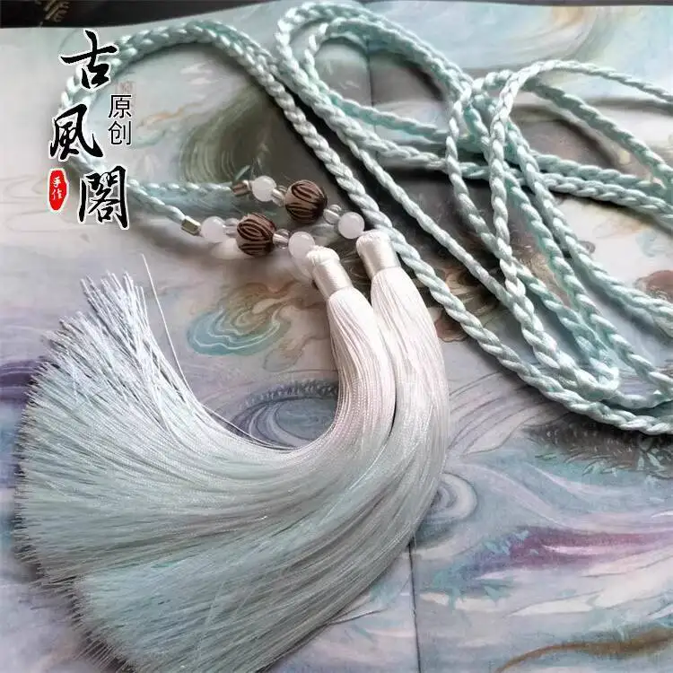 

New Antiquities Hanfu Women Accessories Design Tassels Belt Round Neck Robe Men And Women Simple Fashion Decoration Tie A Knot