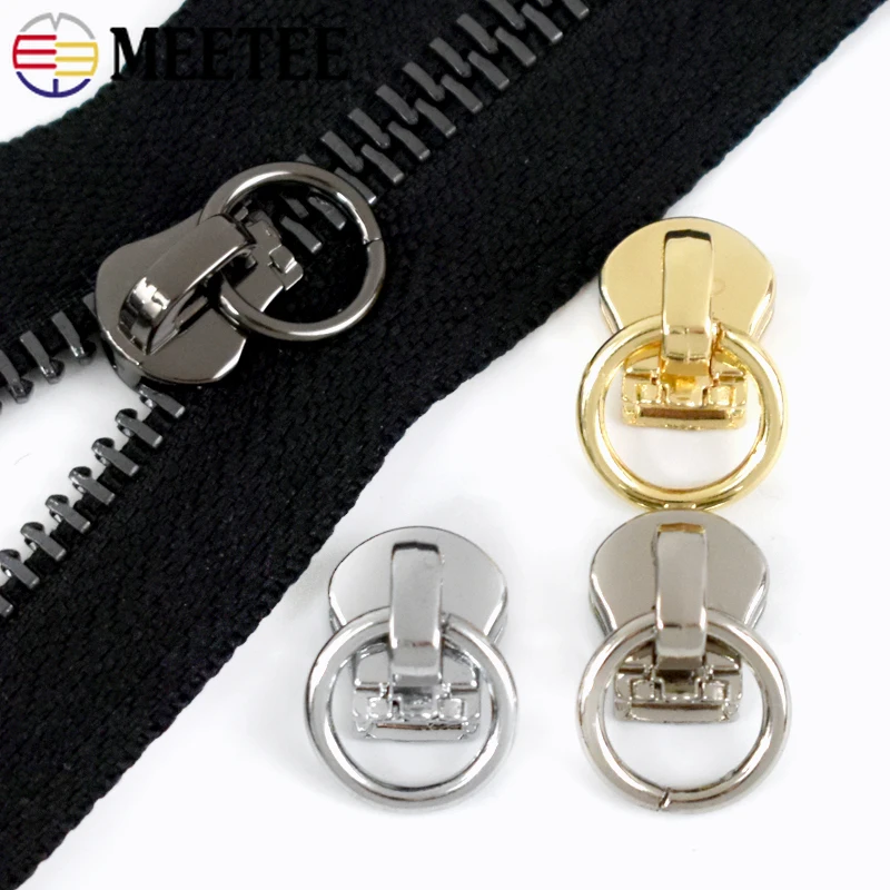 10/20/30Pcs 3# 5# Sewing Zipper Slider for Metal Zippers Replacement Bag Purse Clothes Zips Pull Head