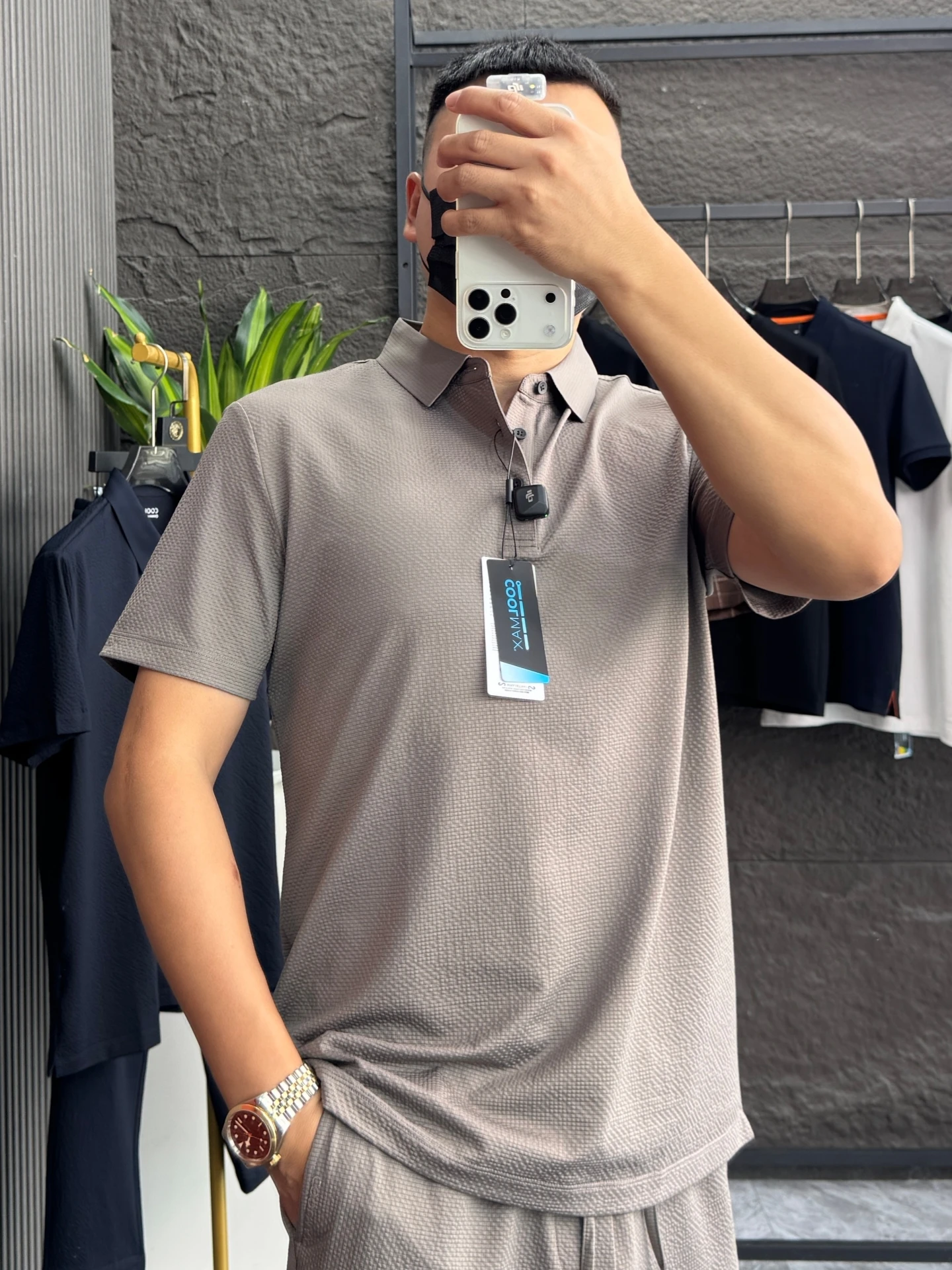 Coolman Linen Feel Short Sleeve  Shirt Men's Summer Casual Comfortable Sweat Absorbent Breathable Micro Elastic Button up