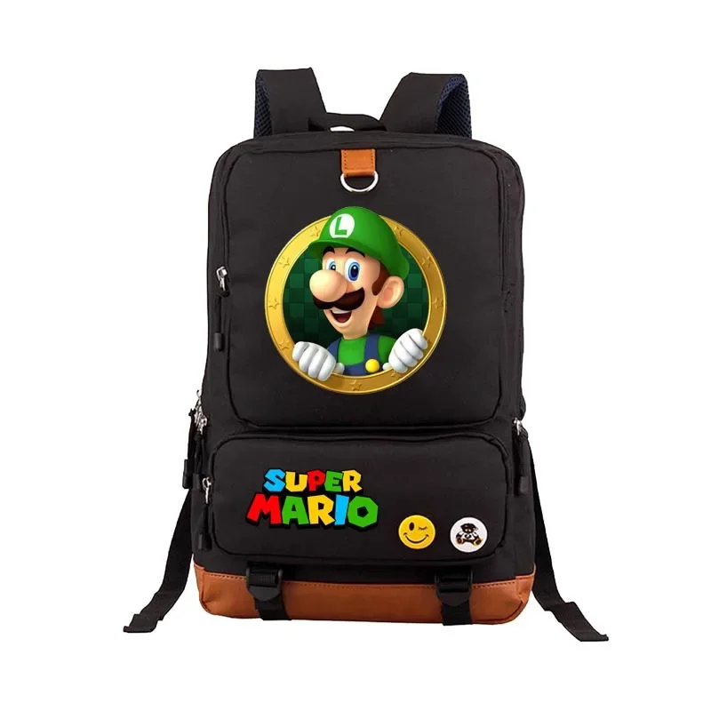 Game Super Mario Mario Backpack Student School Bag Youth Backpack Elementary and Middle School Students Casual Backpack