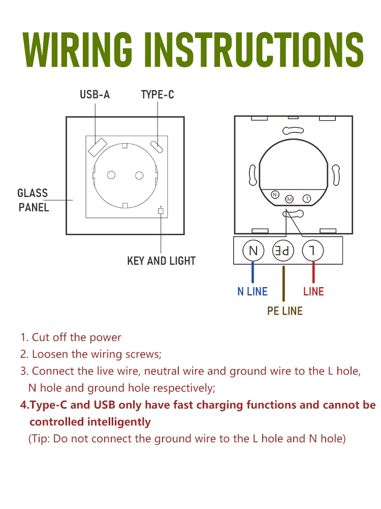 Logen Zigbee Wall Socket Smart Outlet Energy Monitoring Smart Plug Timer Function App Control Work With Tuya Alexa Type-C USB EU