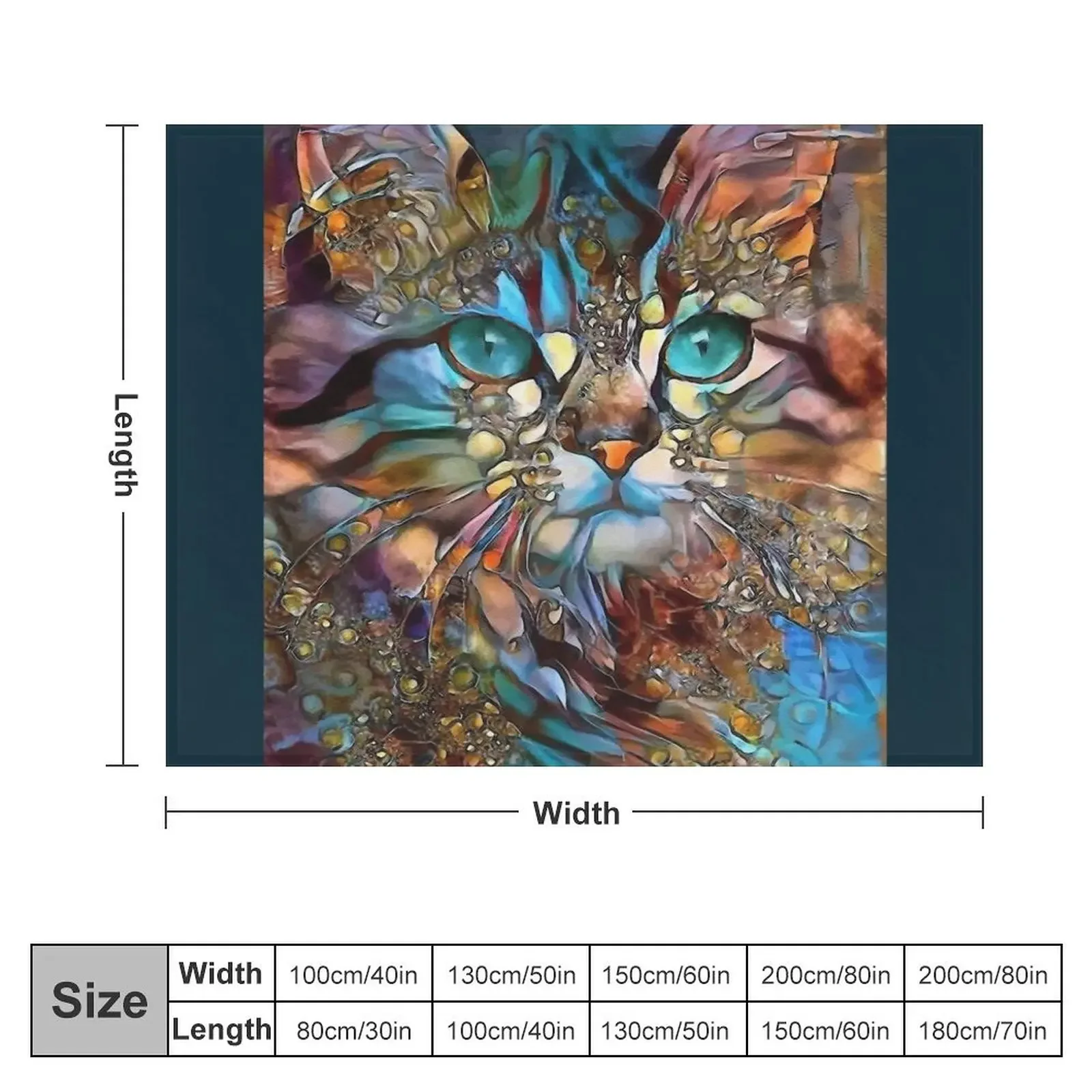 Andyna, cat, chat, cat, lea roche paintings Throw Blanket Sofa Bed covers Blankets