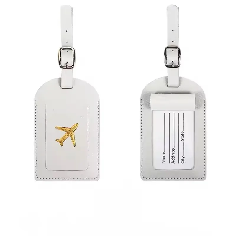 Gestempeltes Leder Business Gepäckanhänger Koffer Adressetikett Gepäck Boarding Case Etikett Name ID Adressclip Reisezubehör – Detail 8