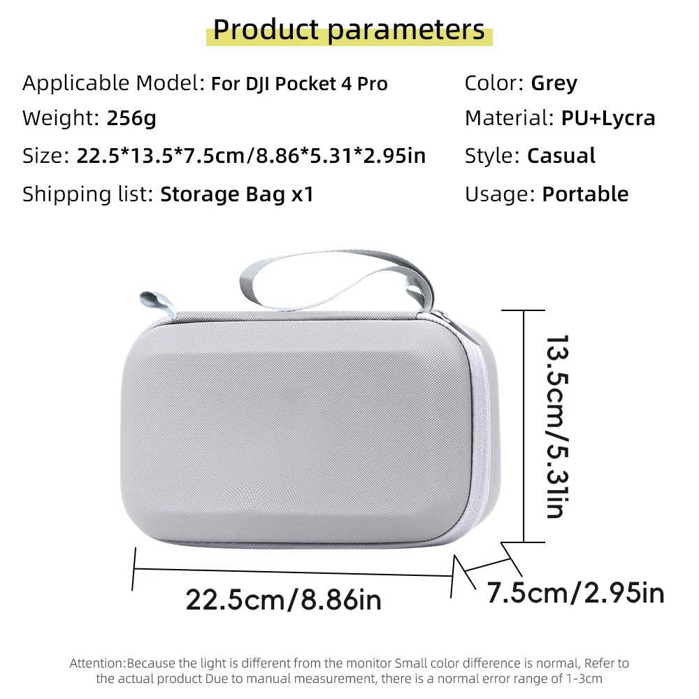 PU Carrying Case for DJI Osmo Pocket 4P Creator Combo,Travel Storage Bag Hard Protective Cover Portable Handbag Camera Accessory