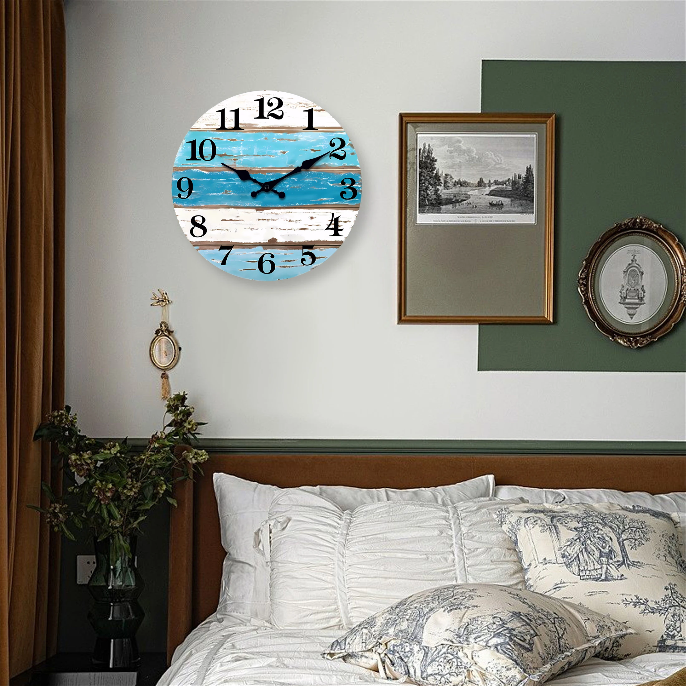 Retro Style Wooden Wall Clock, Wooden Design Wall Clock, Silent Wall Clock, Living Room Bedroom, Office Decoration