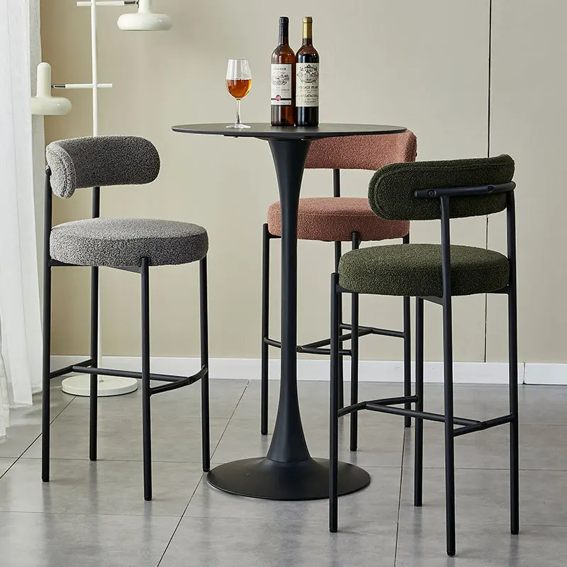

Restaurant Bar Furniture Luxury Metal Legs Soft Cushion Velvet Bar Stool Chair Kitchen Bar Tall Chairs