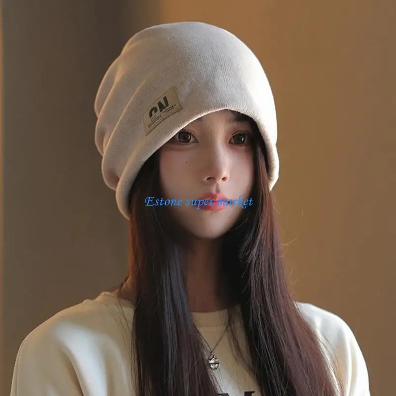 090B Elastic Knit Winter Hat Warm Fleece Lined Infant Cap with Ear Wind Resistant Caps for Baby 0 to 2 Years