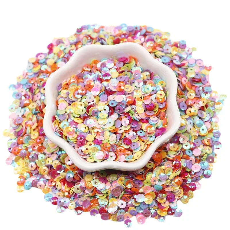 Cup Sequin 4mm 5mm 6mm PVC Cup Round Loose Sequins Paillettes Sewing Wedding Crafts Women Garments Accessories Lentejuelas