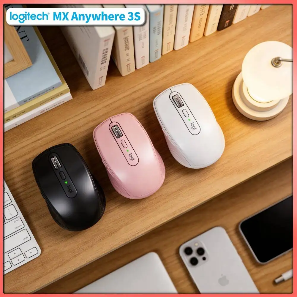 Wireless MX Anywhere 3S - 8000 DPI, MagSpeed Scroll, Anti-Slip Surface, Great for Stationery Co-working Space Shared Desk Area