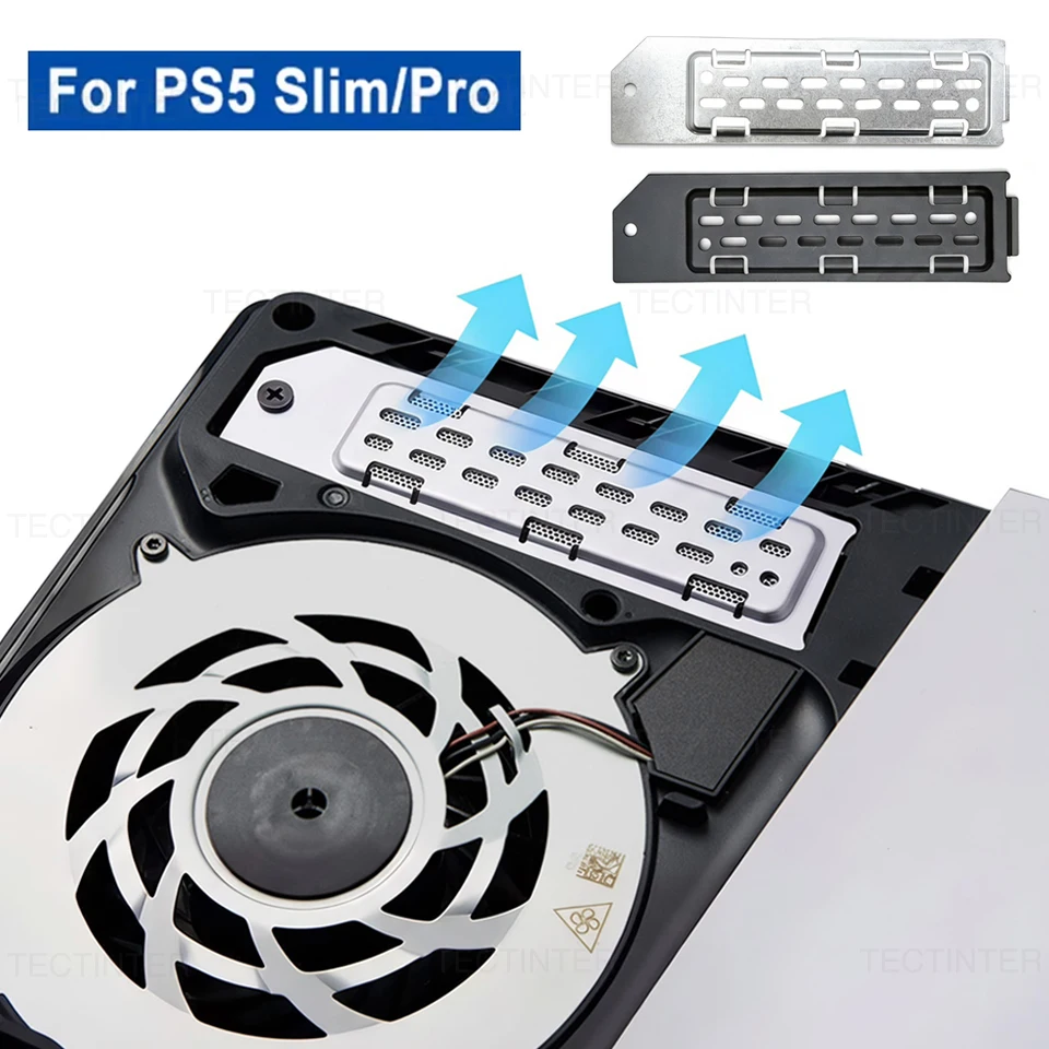 Kühlkörper-Staubschutz für PS5 Slim/Pro-Konsole, Wärmeableitung, M.2 SSD-Verlängerungssteckplatz, atmungsaktives Loch, Metall-Wärmegehäuse-Zubehör