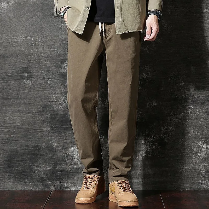 Men Spring Autumn New Loose Trendy Overalls British Retro Casual Pants