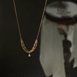 316L Zircon Pendant Necklace Pendant 18K Gold Color Plated Stainless Steel Fashion Classic Unisex Jewelry Women