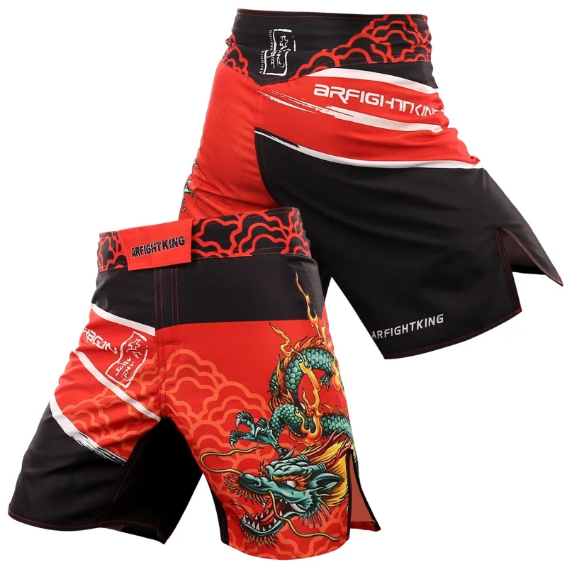 Pantalones cortos de combate integral MMA jiujitsu de secado rápido resistentes al desgaste pantalones de entrenamiento Sanda elásticos Muay Thai