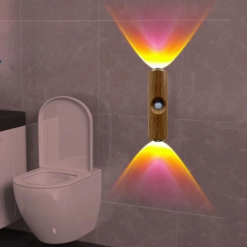 LED Smart Light USB Rechargeable Night Light for Bedside Indoor Ambient Wall-Mounted Sensor Lamp Suitable for Stairs Hallways