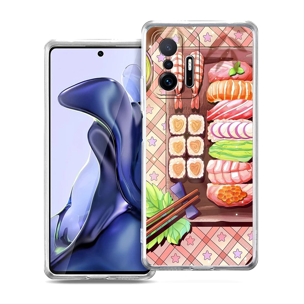 Japanese Sushi Transparent Phone Case for Xiaomi Mi 17 15 14 Ultra 17T 15T Poco X3 NFC X8 X7 X6 F7 F6 Pro Max Lite Soft Shell
