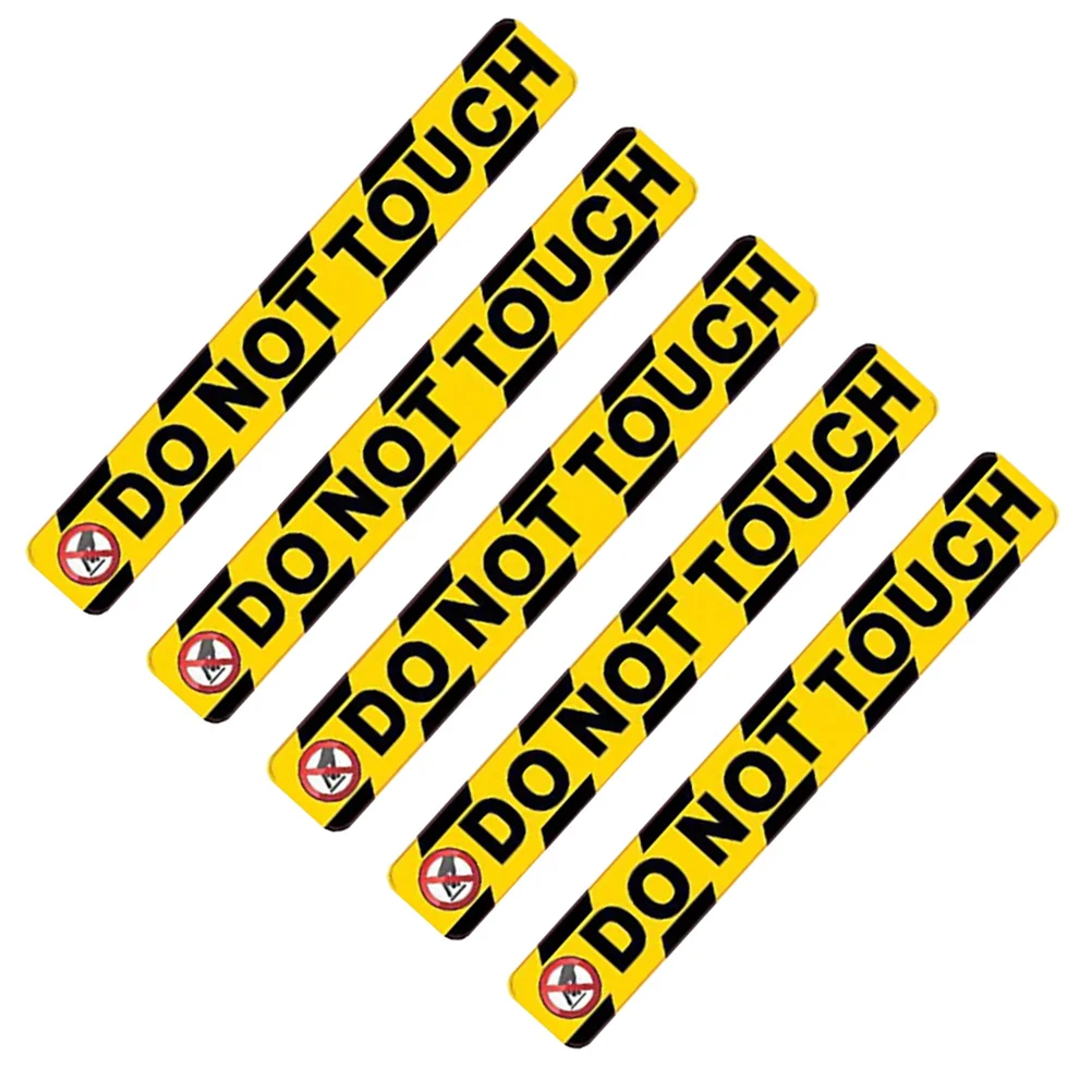 5 Pcs Stickers Epidemic Prevention Wall Premium DO NOT TOUCH Decal Health Protection Letter 175X25X001CM Black