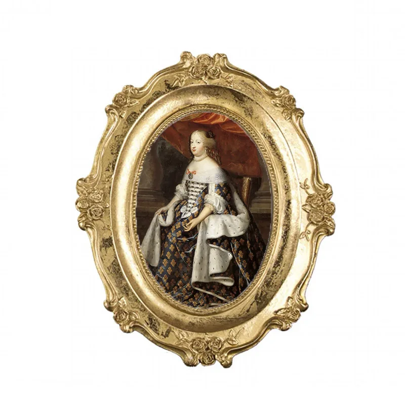 

Muti Home Vintage Medieval French Carved Victorian Style Resin Relief Photo Frame Decoration Home Furnishings Display Table